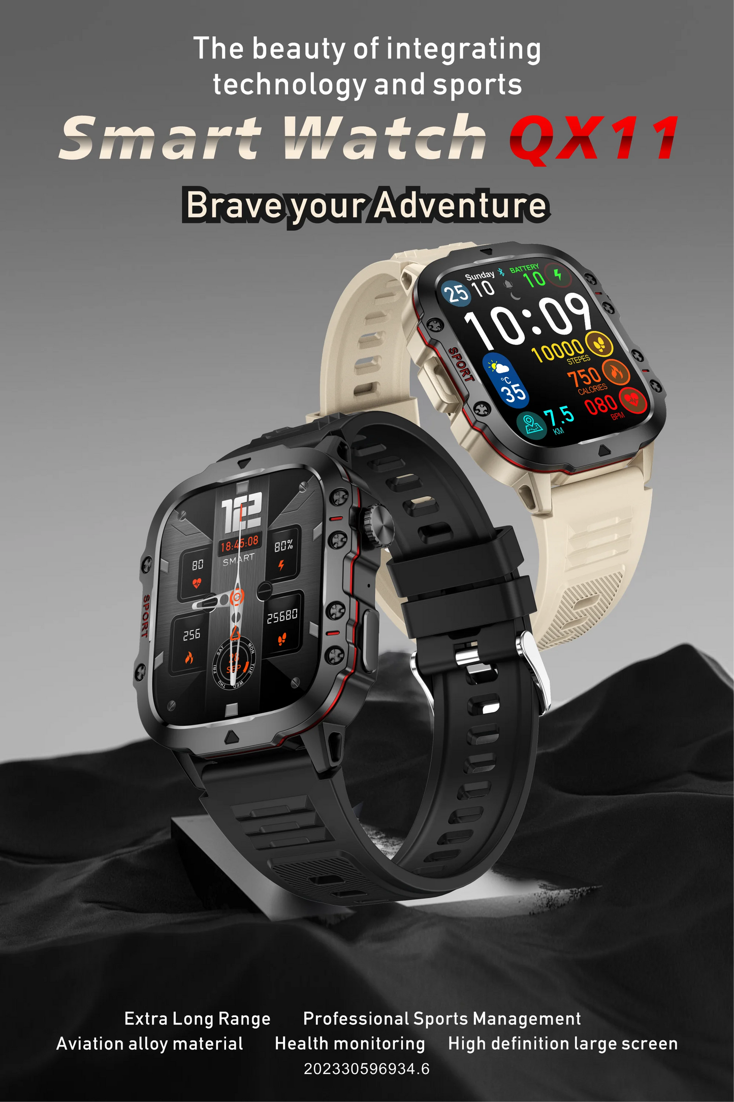 New For Xiaomi Military Smart Watch Outdoor Sports Fitness Tracker
