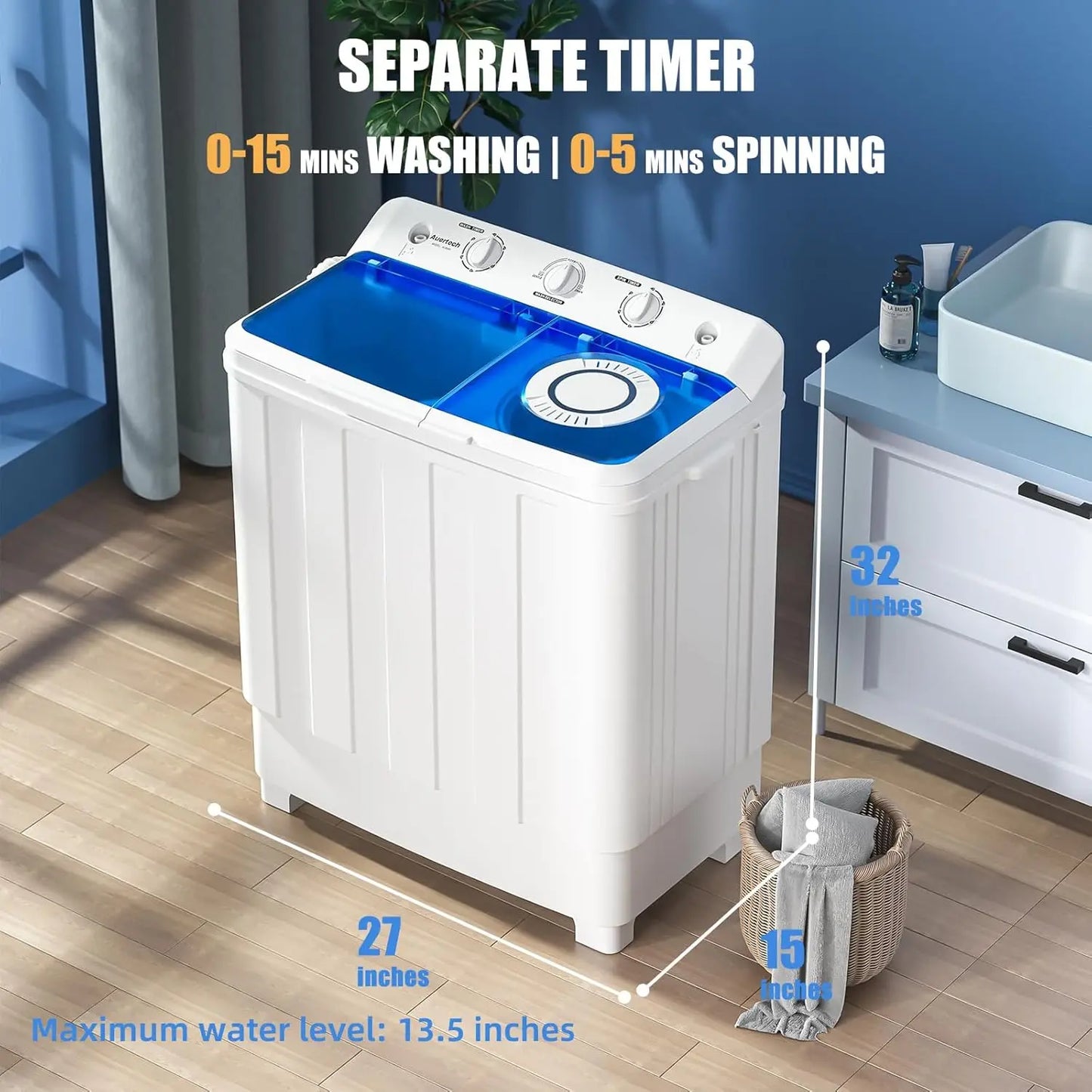 Twin Tub Washer Mini Compact