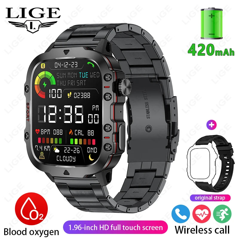 New For Xiaomi Military Smart Watch Outdoor Sports Fitness Tracker