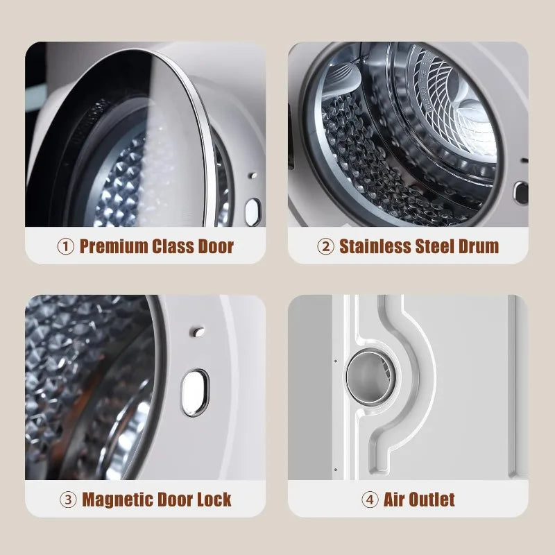 Compact Electric Dryer with 5 Drying Modes