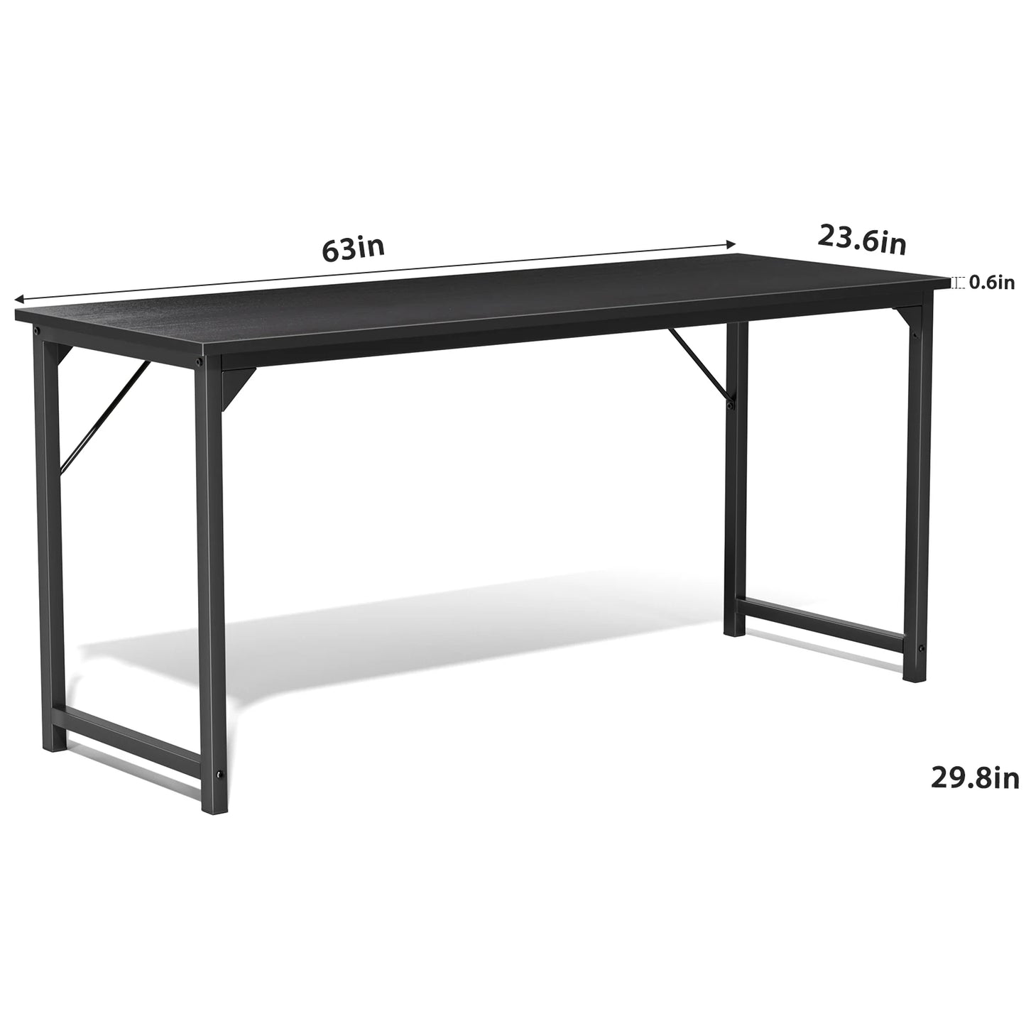 Computer Office Desk With Metal Frame Wood Tabletop