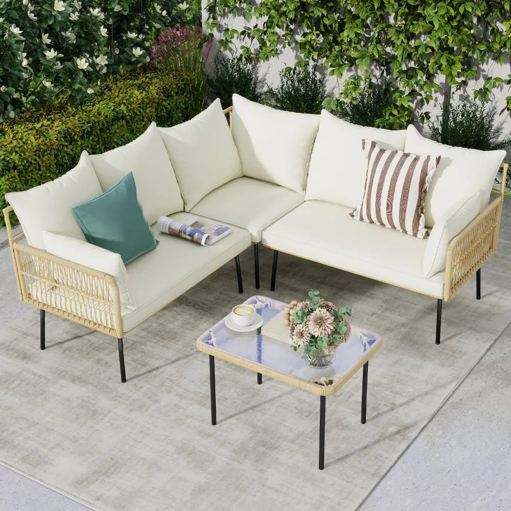 Wicker Outdoor Sectional Furniture Set