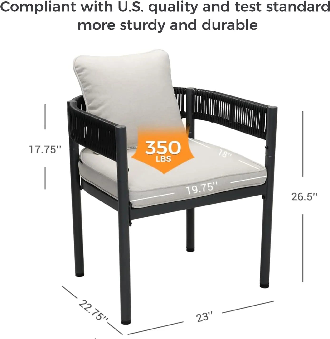 Outdoor Dining Set with Thickened Cushions
