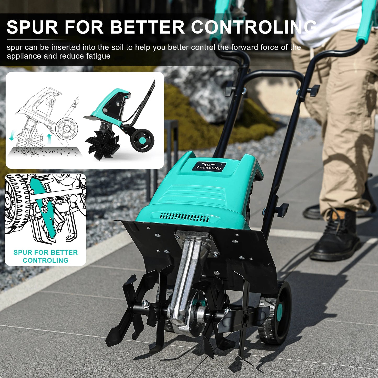 Garden Electric Rototiller Cultivator for the Yard