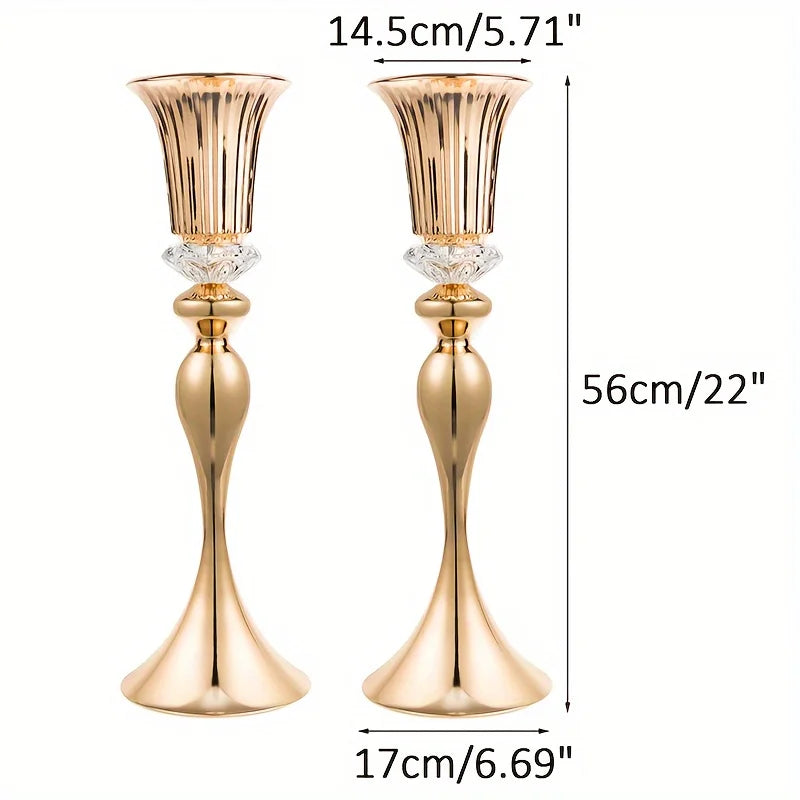 Flower Metal Crystal Stands Vases