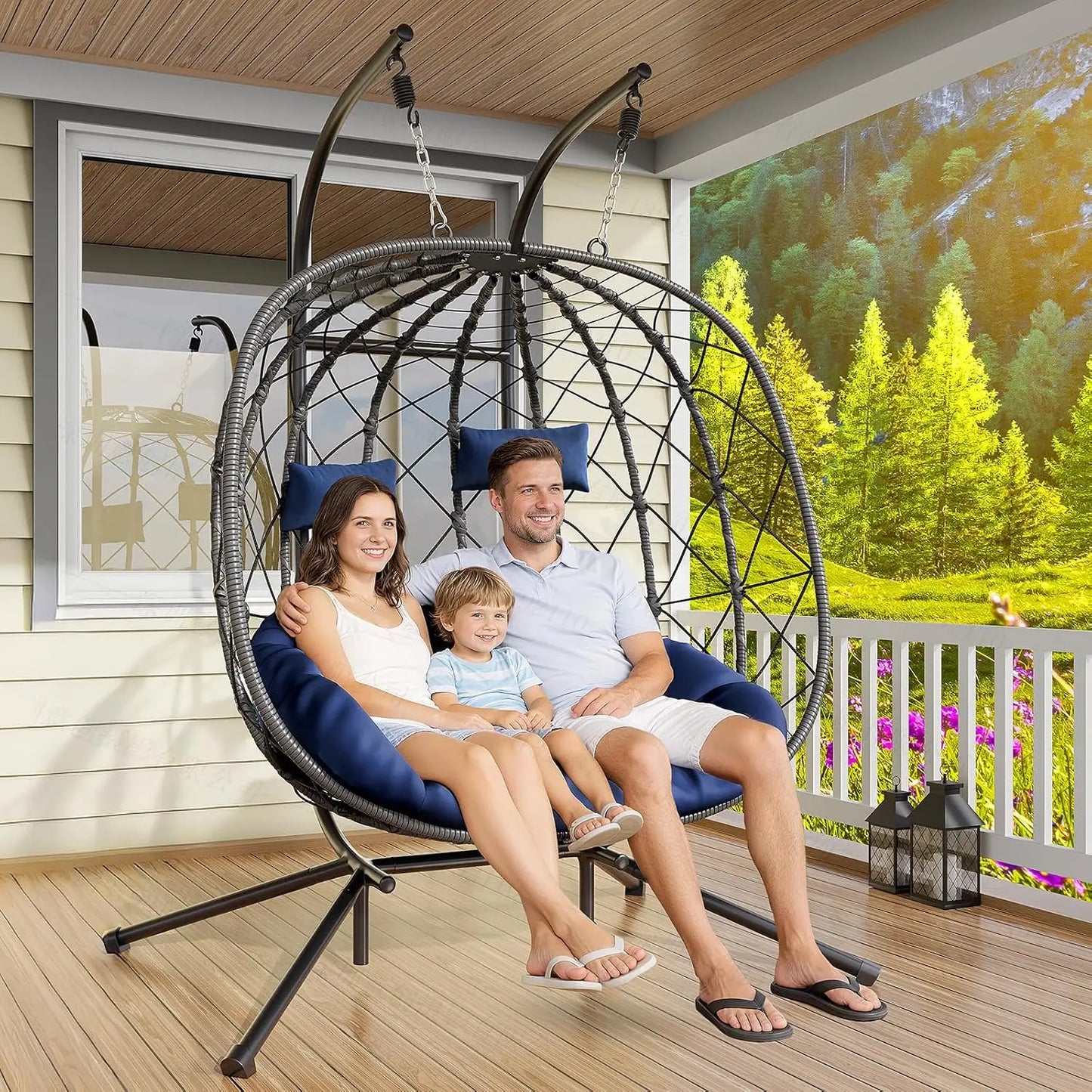 Rattan Wicker Hanging Swing Egg Chair