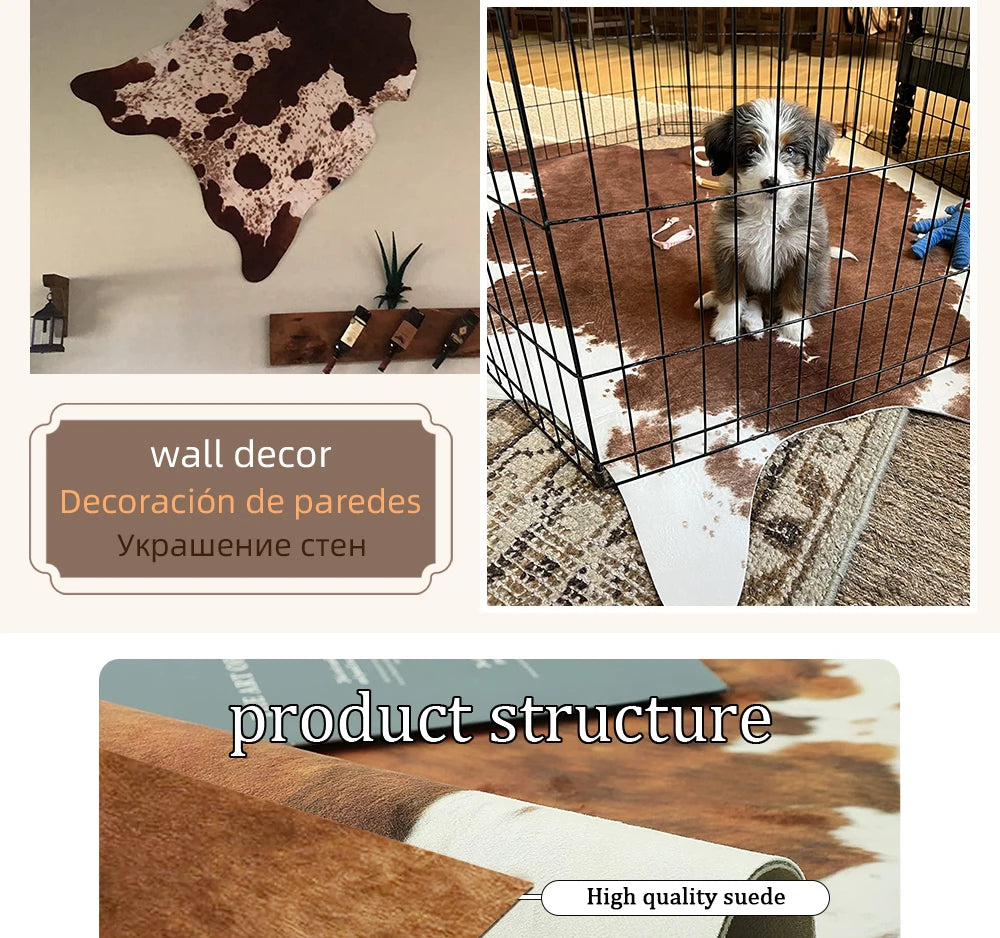American style Animal Print Rug faux fur