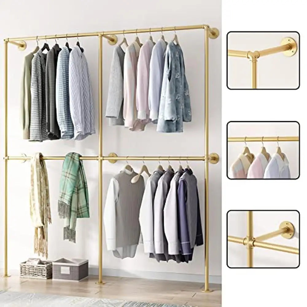 Heavy Duty Gold Wall Mount Laundry Rack