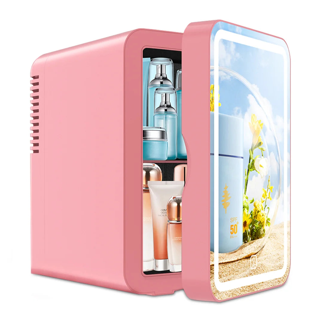 Hot and cold storage portable LED mini refrigerator