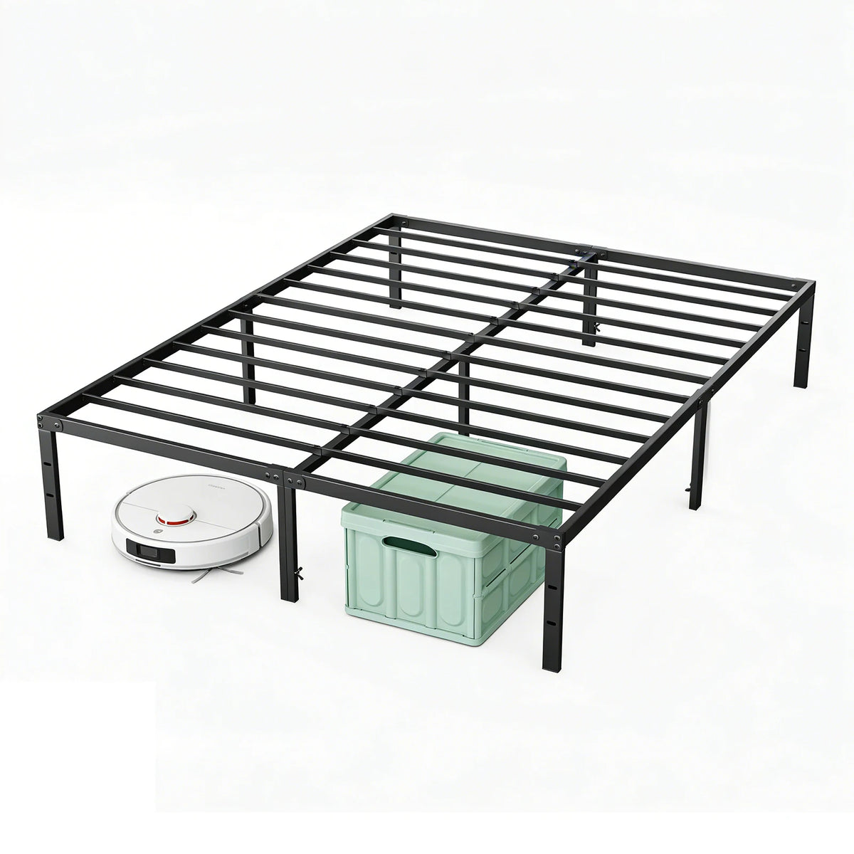 Metal Frame Platform Storage Space Sturdy Steel Slat Support