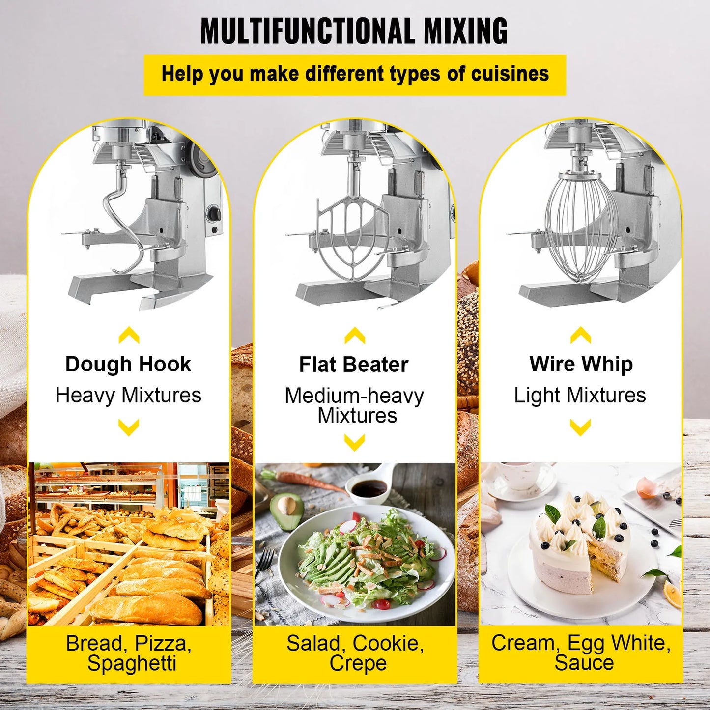 Electric Stainless Steel Commercial Mix Dough Machine Processor