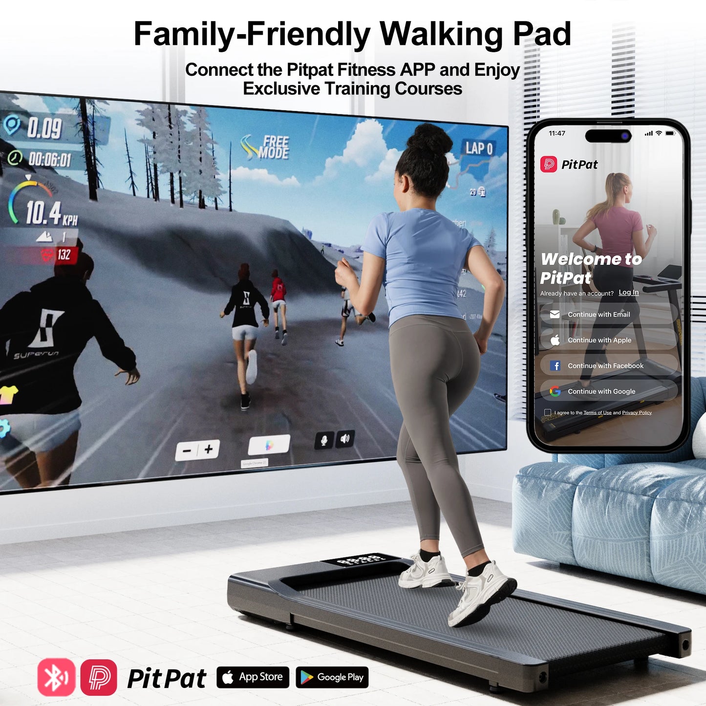 Portable Treadmill with Remote Control LED Display