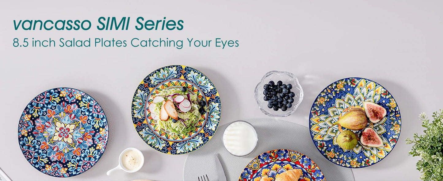 Porcelain Crockery Dinner Plates Set - Scratch Resistant
