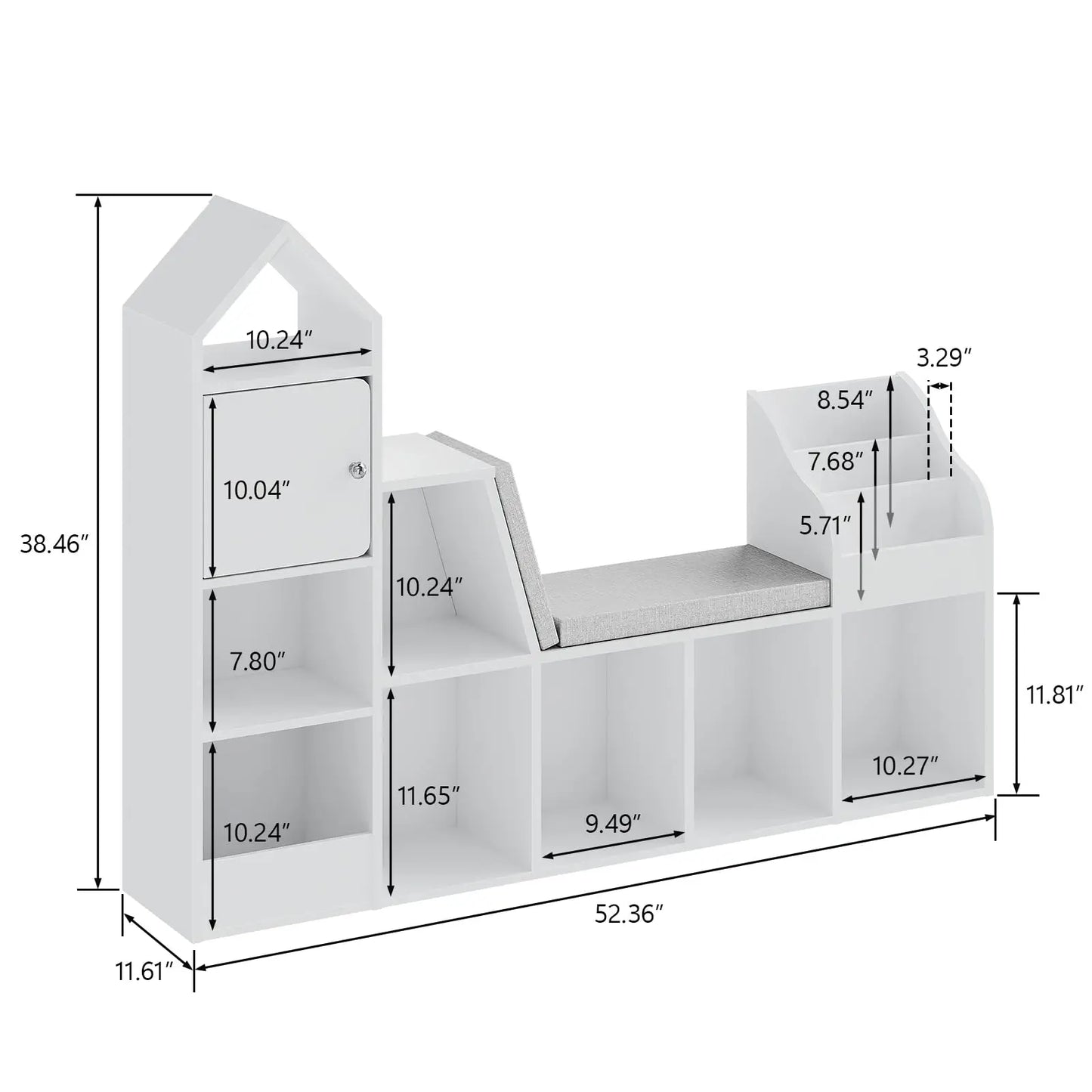 kids Bookcase with Seat Cushion