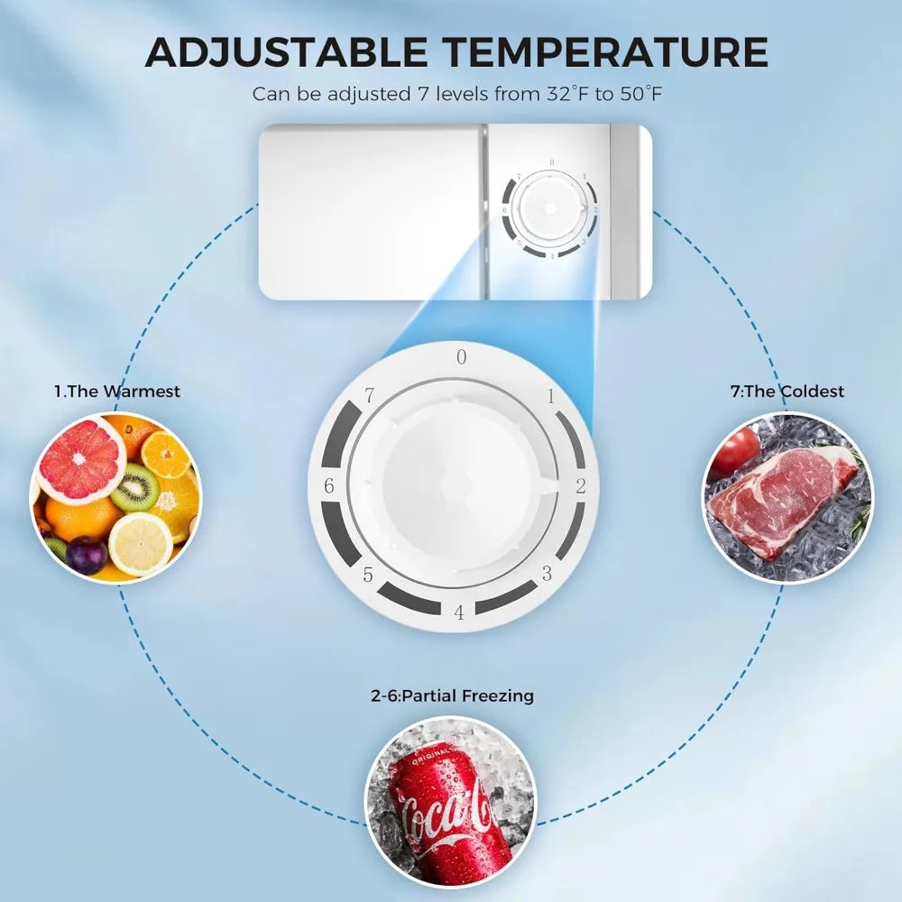 Mini Fridge with Freezer with Single Reversible Door