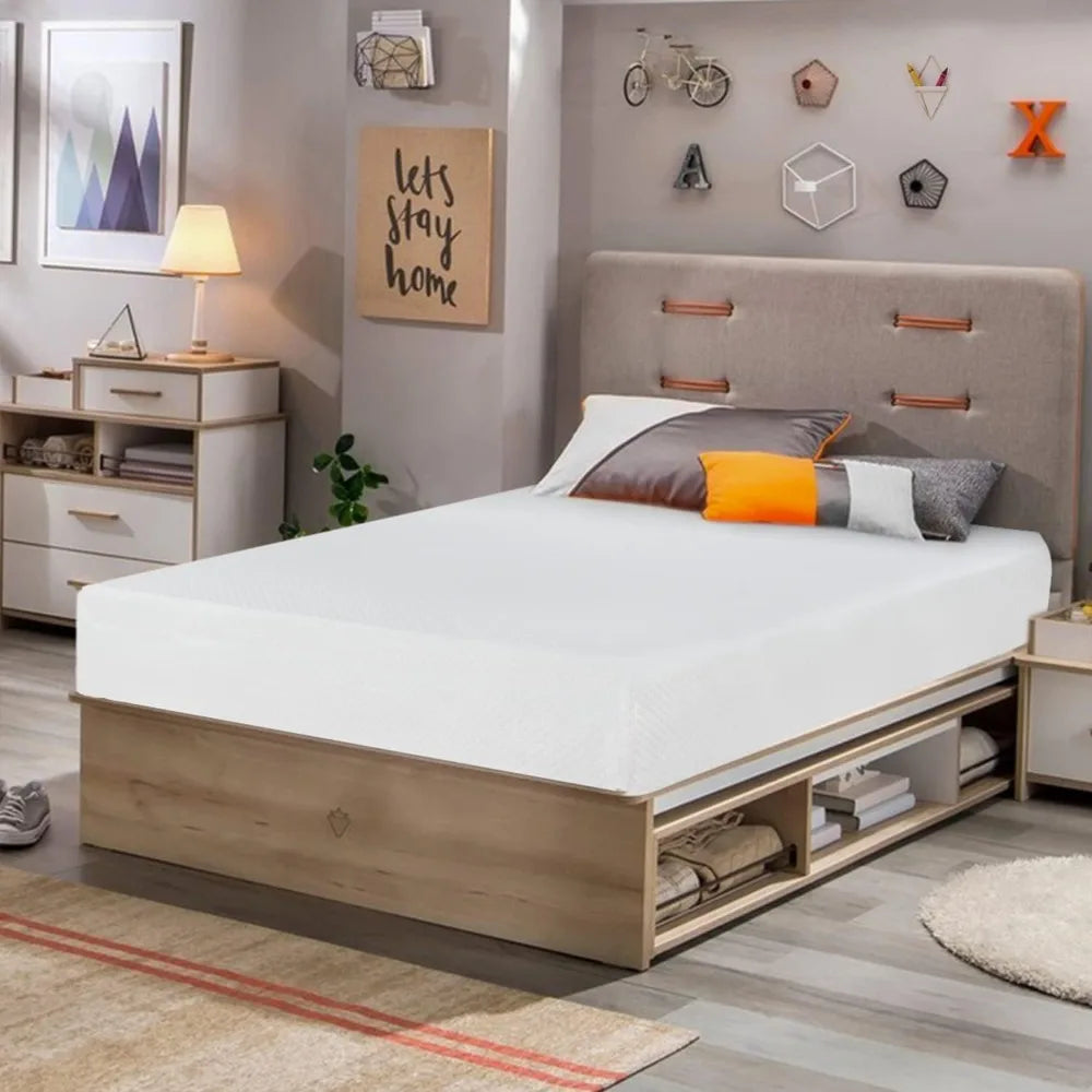 Mattress Gel Memory Foam for Cool Sleep & Pressure Relief