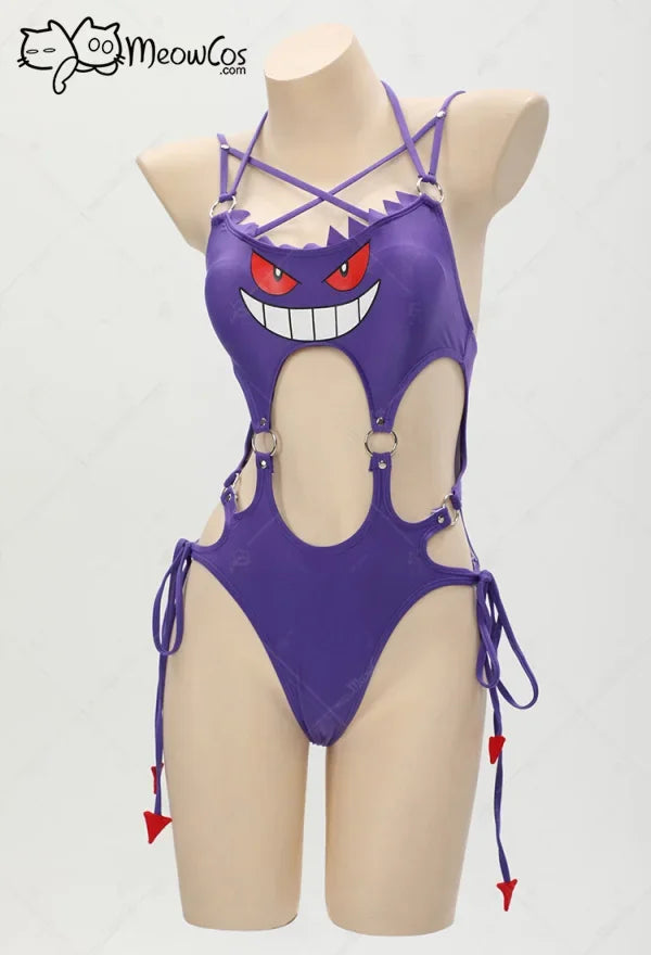 Purple Ghost Women Gothic Swimwear