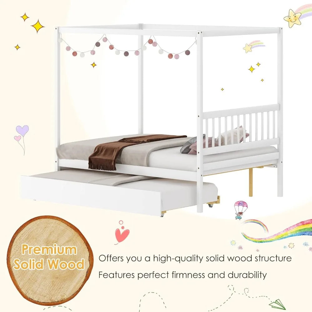 Full Size Kids Solid Wood Platform Bed