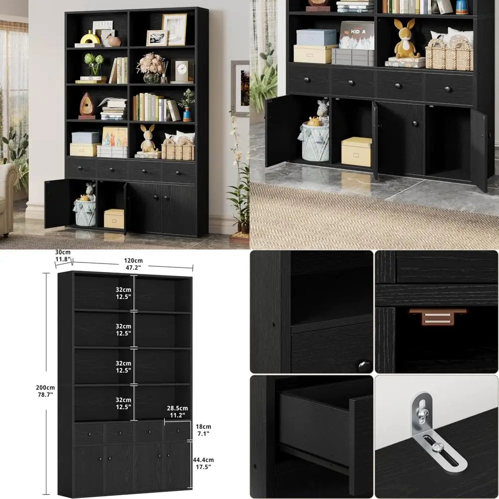 Floor Standing Storage Display Shelves for Books and Decorative Items
