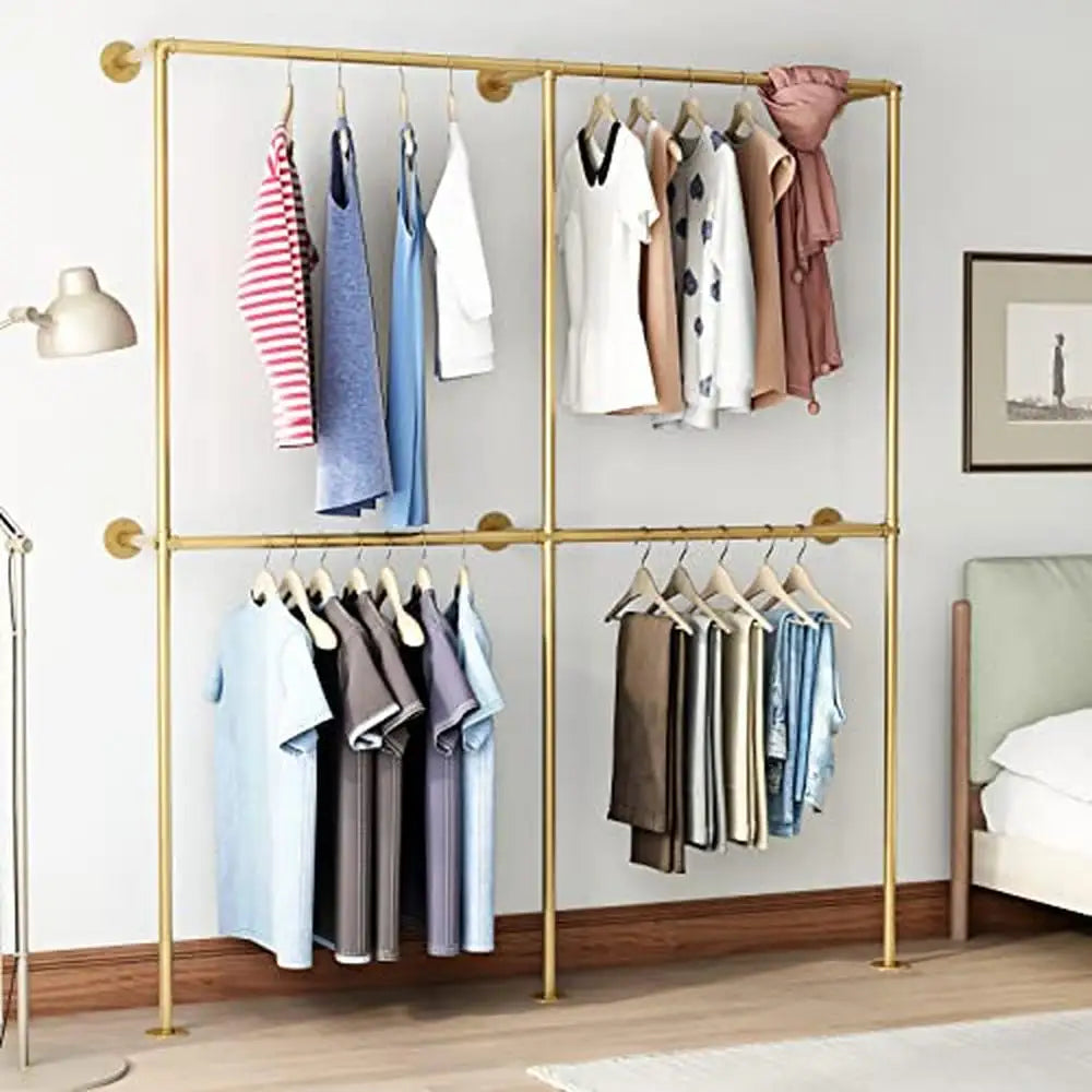 Heavy Duty Gold Wall Mount Laundry Rack