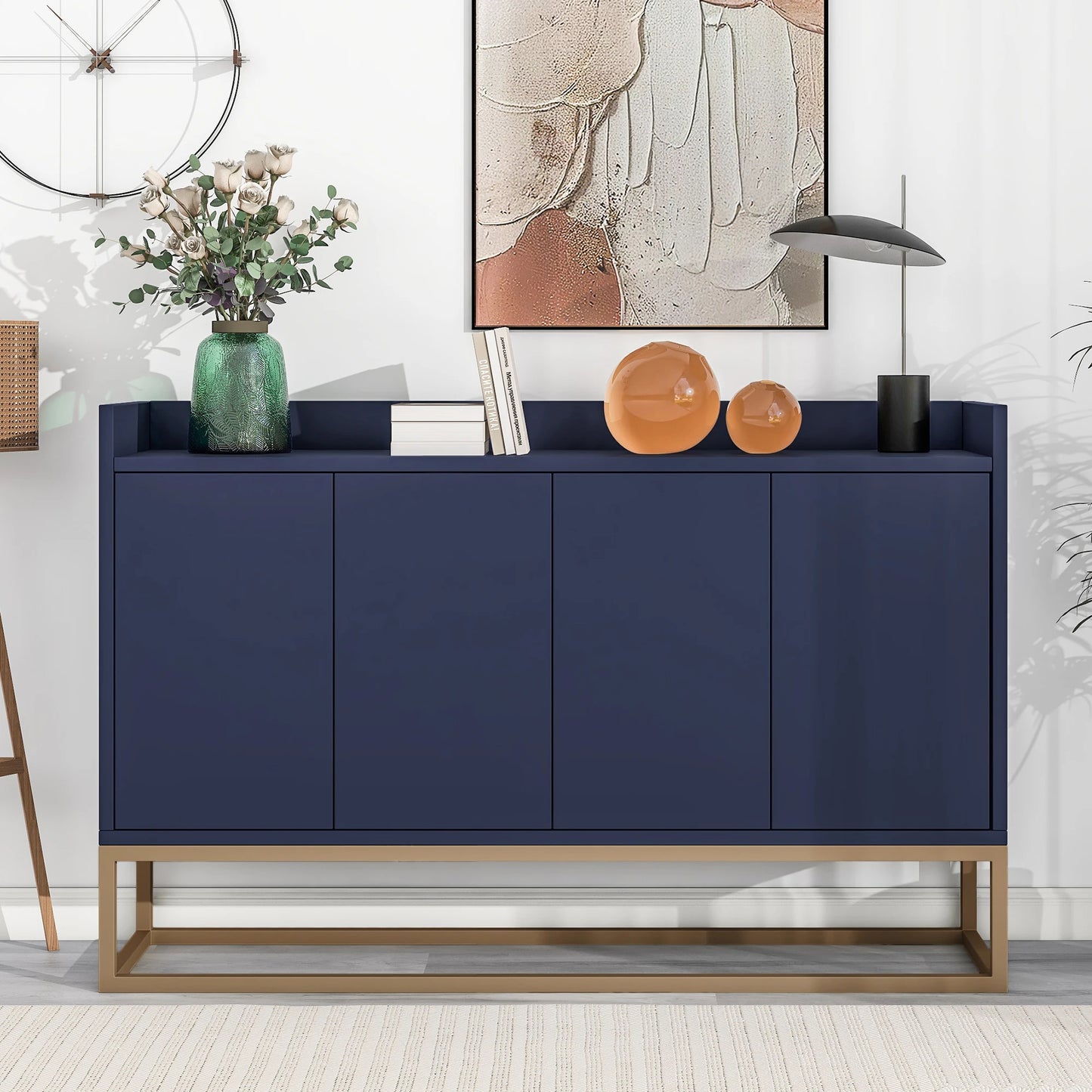 Multifunctional Storage Cabinet With 4 Doors Sideboard