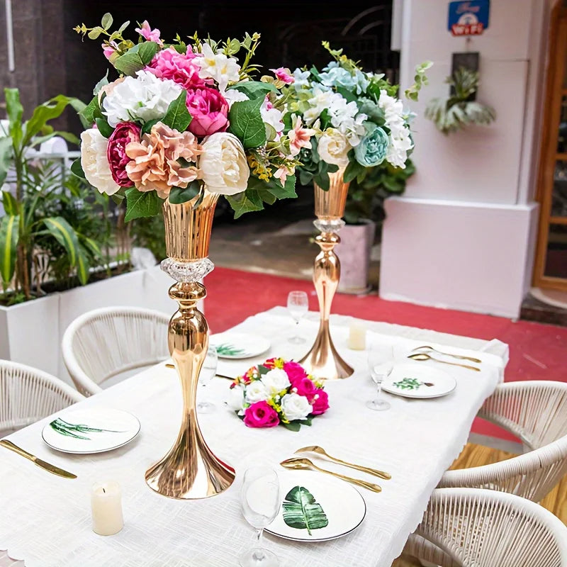 Flower Metal Crystal Stands Vases