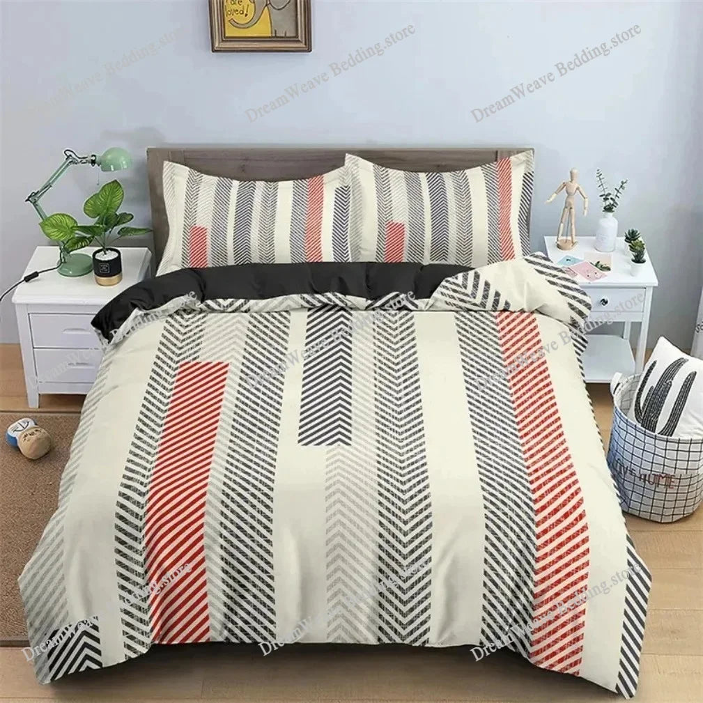 Modern Geometric Trapezoid Printed Bedding Set
