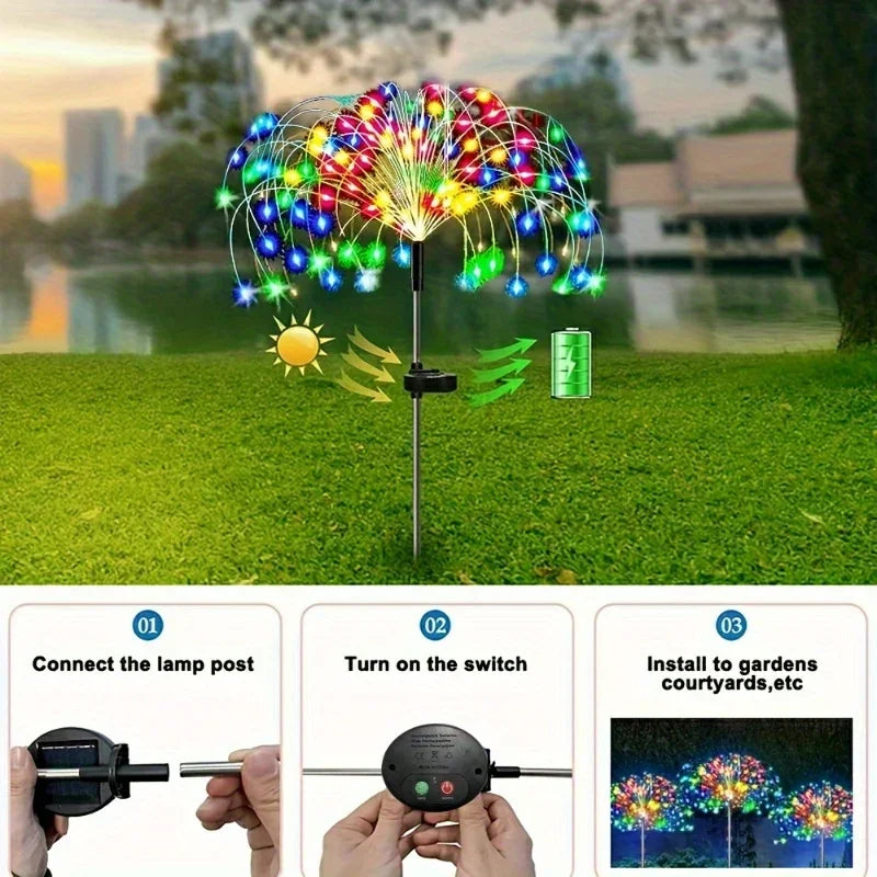 Garden LED Solar Fireworks Lights