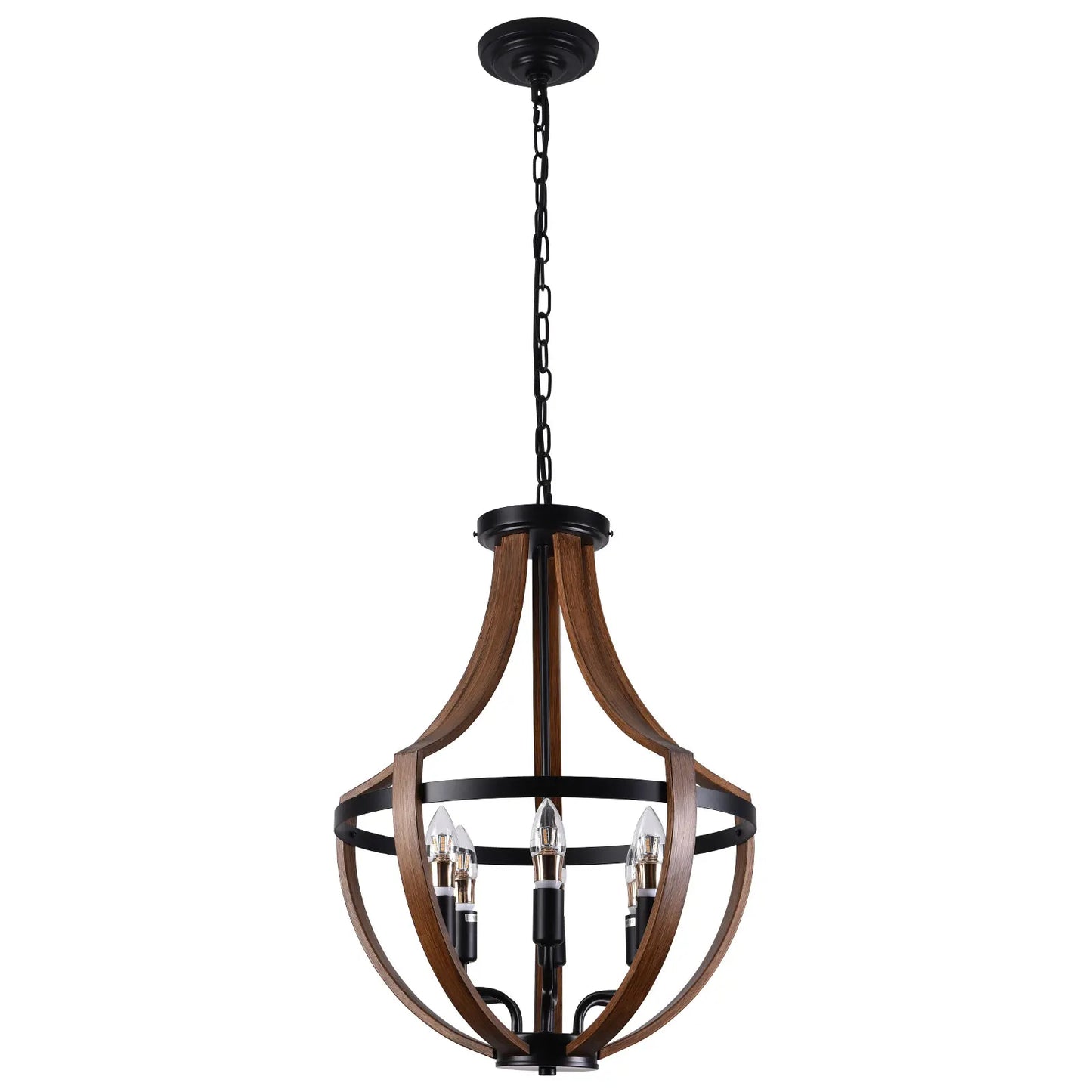 Modern Rustic Wooden Pendant Light Fixture