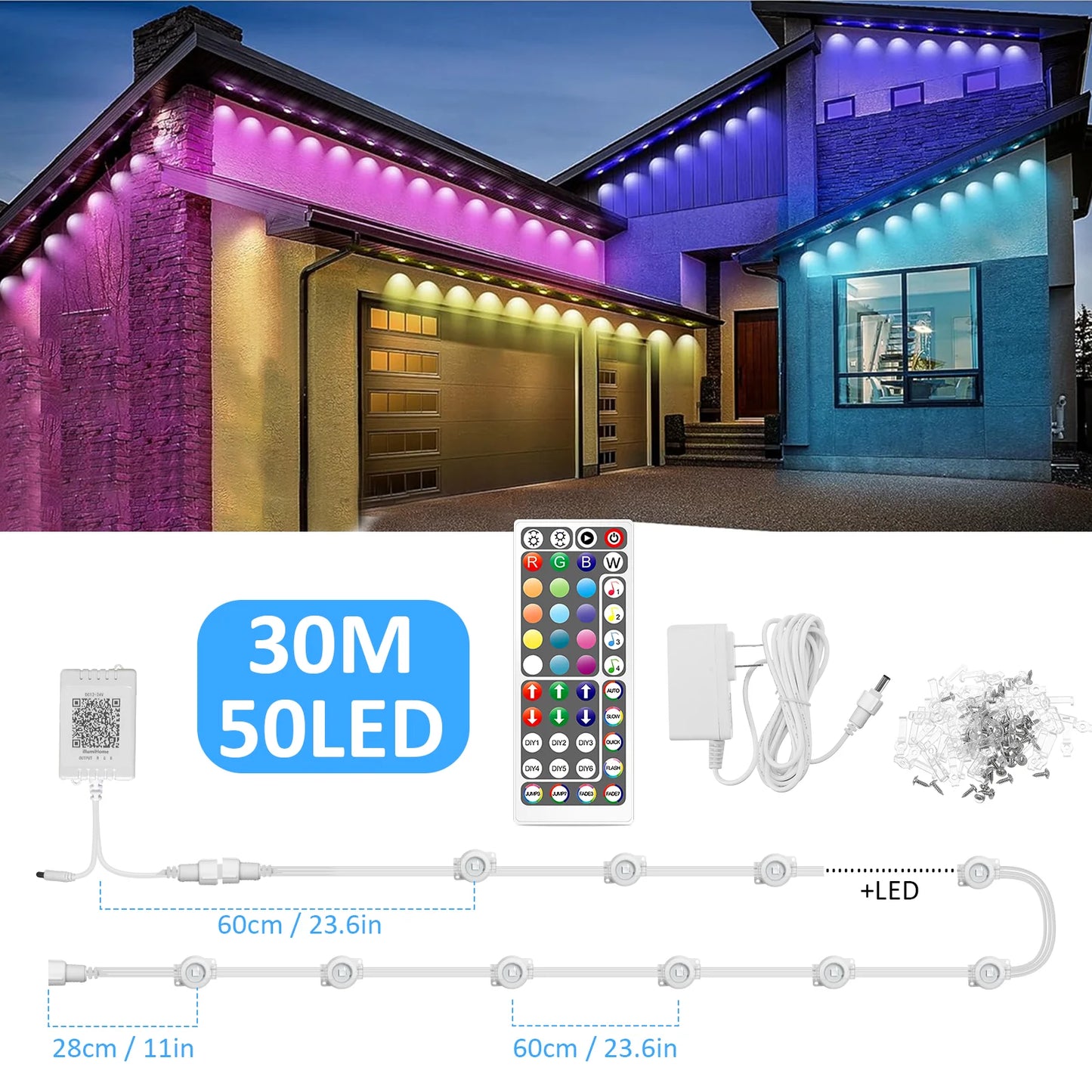Patio LED Permanent Lights with App & Remote Control