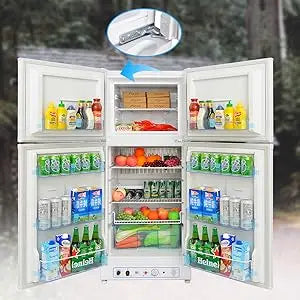 Propane Fridge with Freezer with Reversible Door