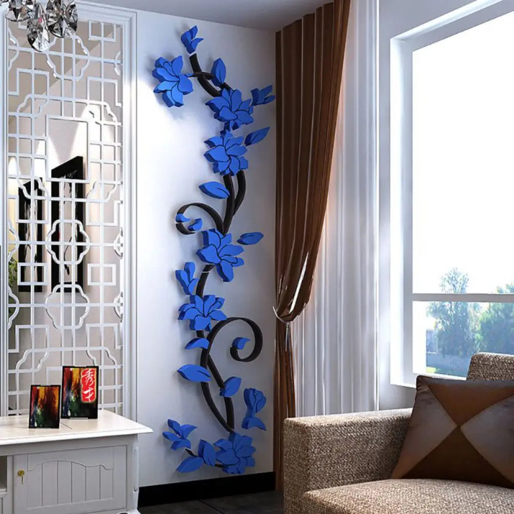 Home Bedroom Decoration Art Vinyl Vase Flower Tree Decal Mural