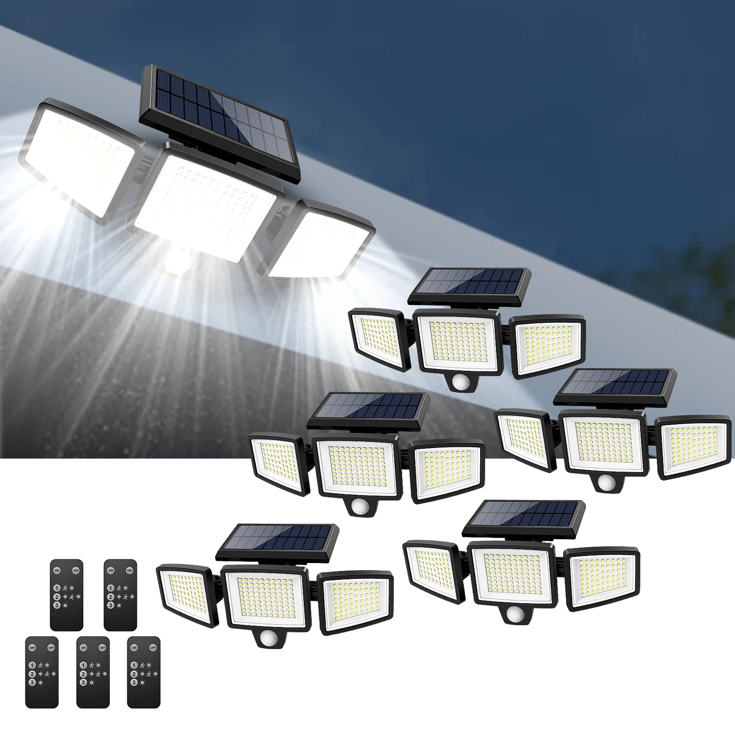 Patio Waterproof Triple Head Solar Light