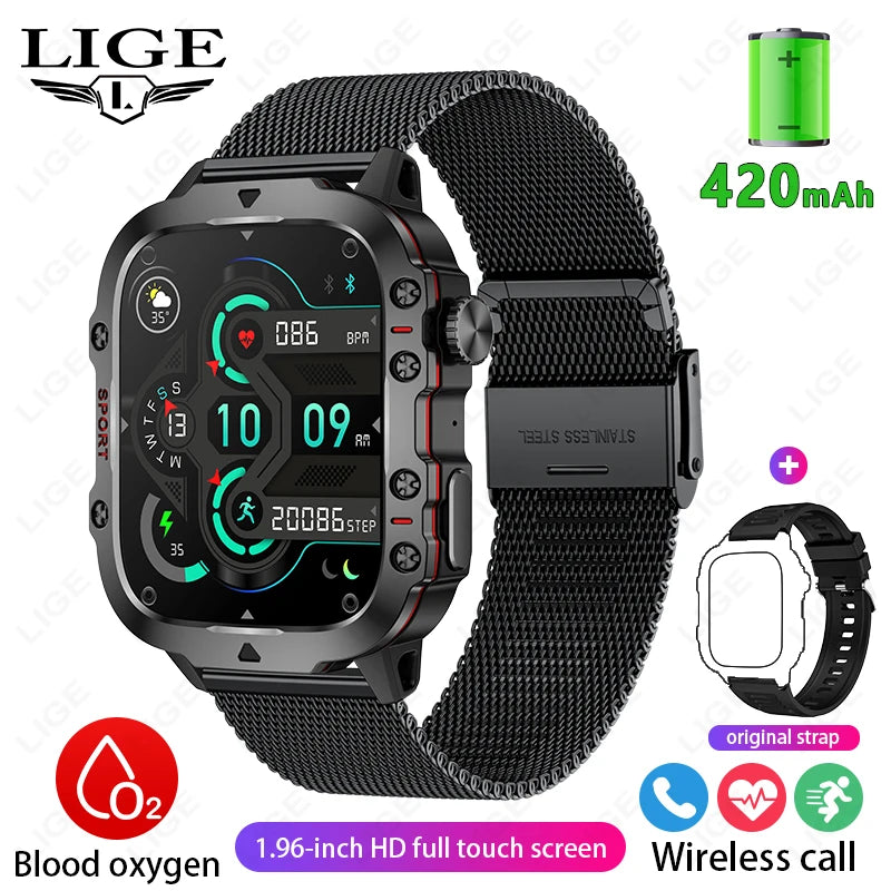 New For Xiaomi Military Smart Watch Outdoor Sports Fitness Tracker