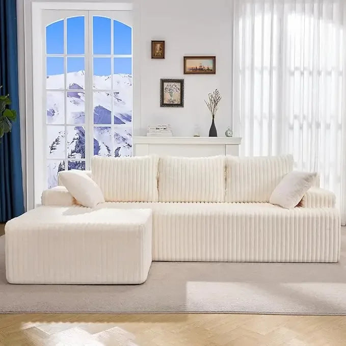 L-Shape Memory Foam Oversize Chaise Living Room Set