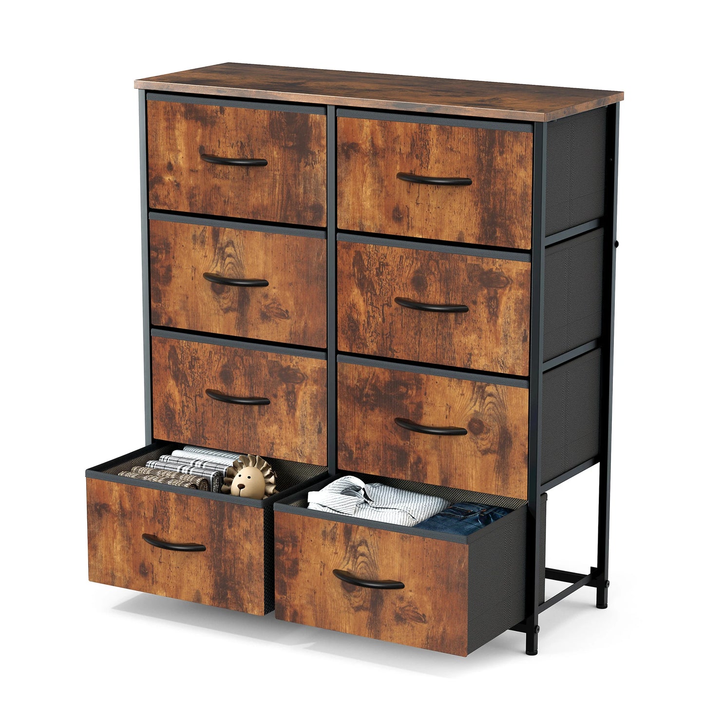 Children's Wardrobe With 8 Fabric Drawers