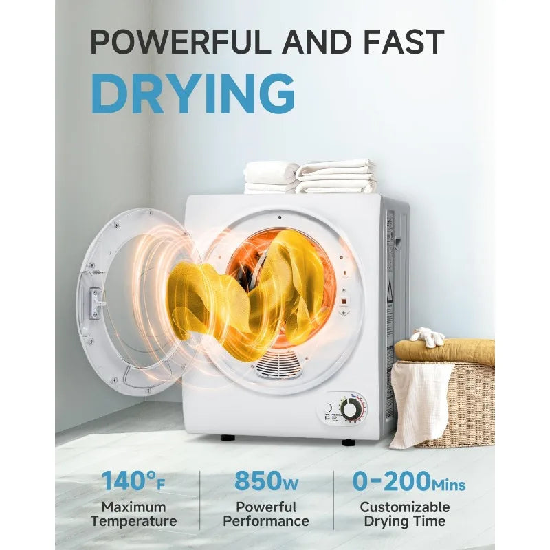Compact Clothes Dryer with 4 Automatic Drying Modes