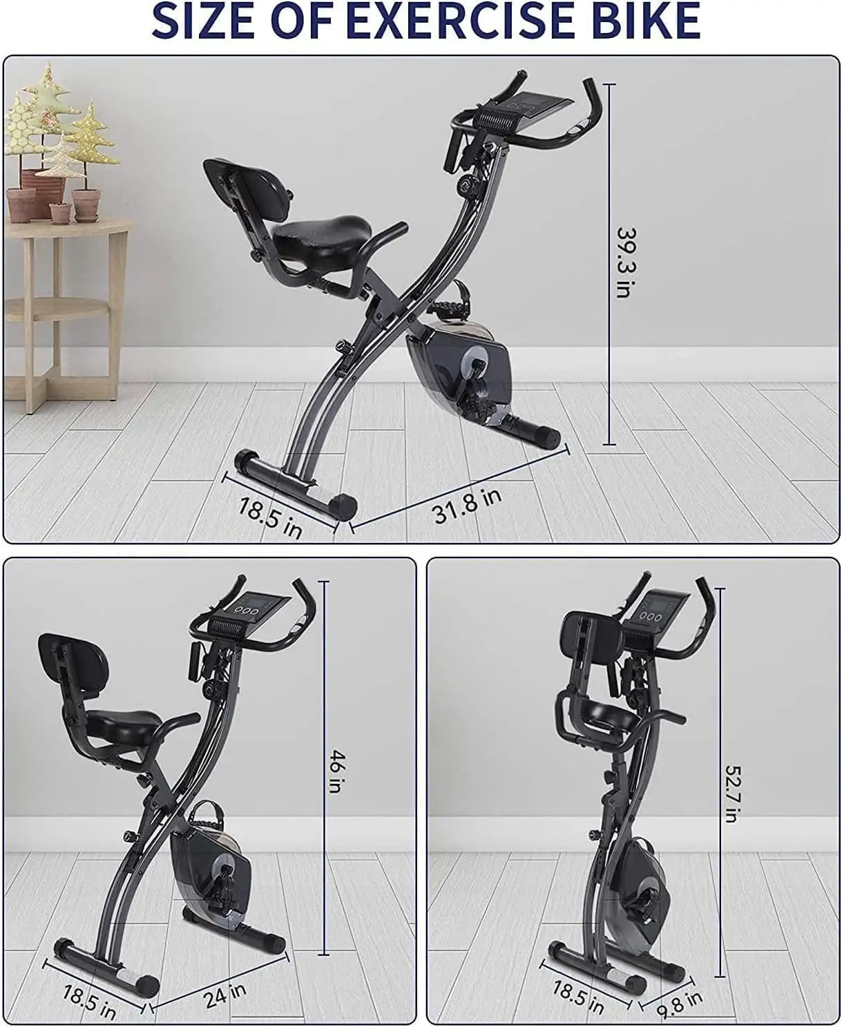 Magnetic Upright Stationary Bike with Pulse Sensor LCD Monitor