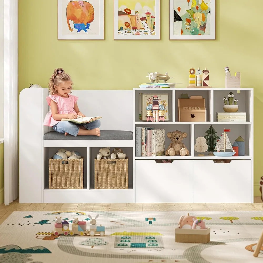 Kids Bookshelf with Reading Nook
