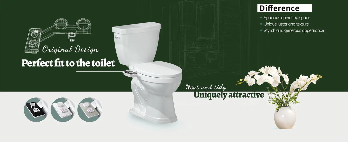 Toilet Dual Nozzles Frontal & Rear Wash Cold Water Personal Hygiene