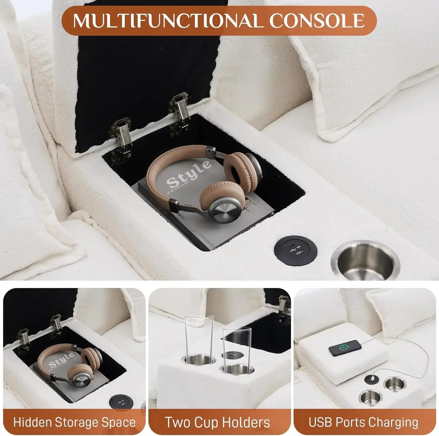 Modern Upholstered Large Modular Sofa