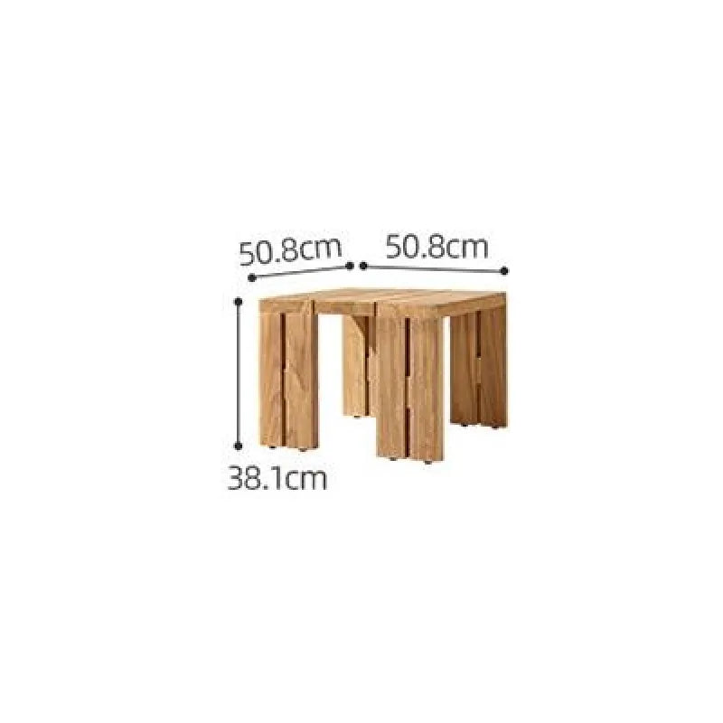 Outdoor Villa Terrace Teak Frame Sunbed