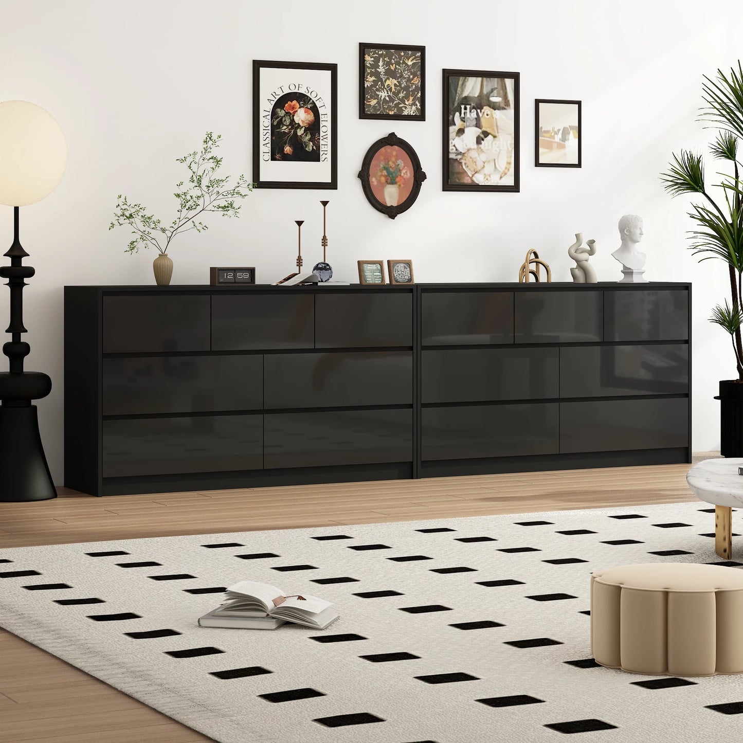 Bedroom Drawer Dresser with High Gloss