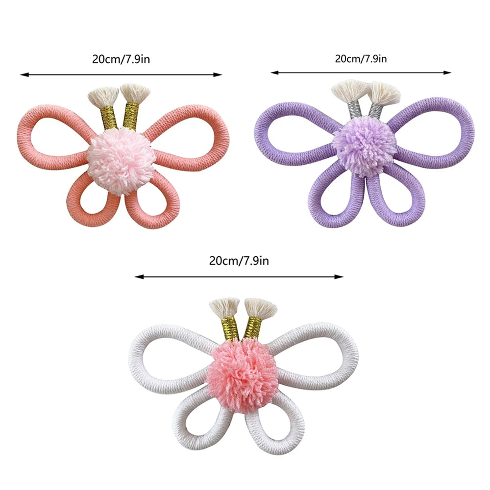 Girls Bedroom Decorations Pink Macrame Butterfly Sunflower Handmade Woven Sunflower