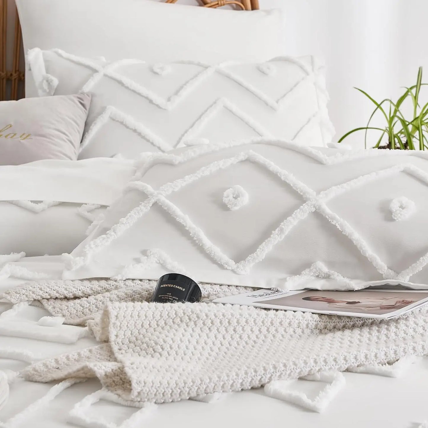 Farmhouse Shabby Chic Embroidery Bed Set