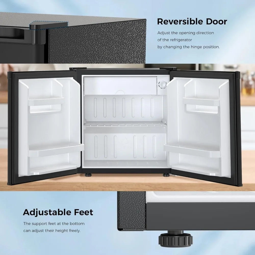 Mini Fridge with Freezer with Single Reversible Door