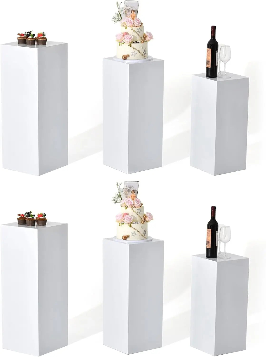 White Metal Pillar Stand Display