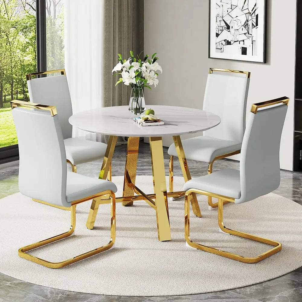 Luxury Modern Round Dining Table Set