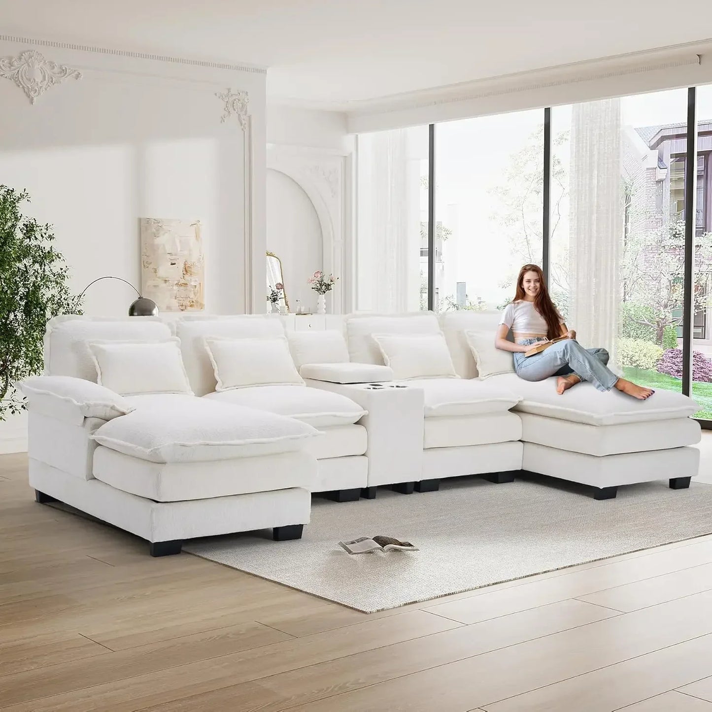 Modern Upholstered Large Modular Sofa