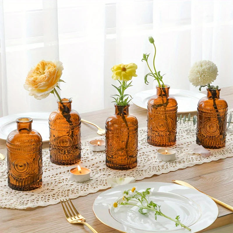 Vintage Clear Glass Bud Vases